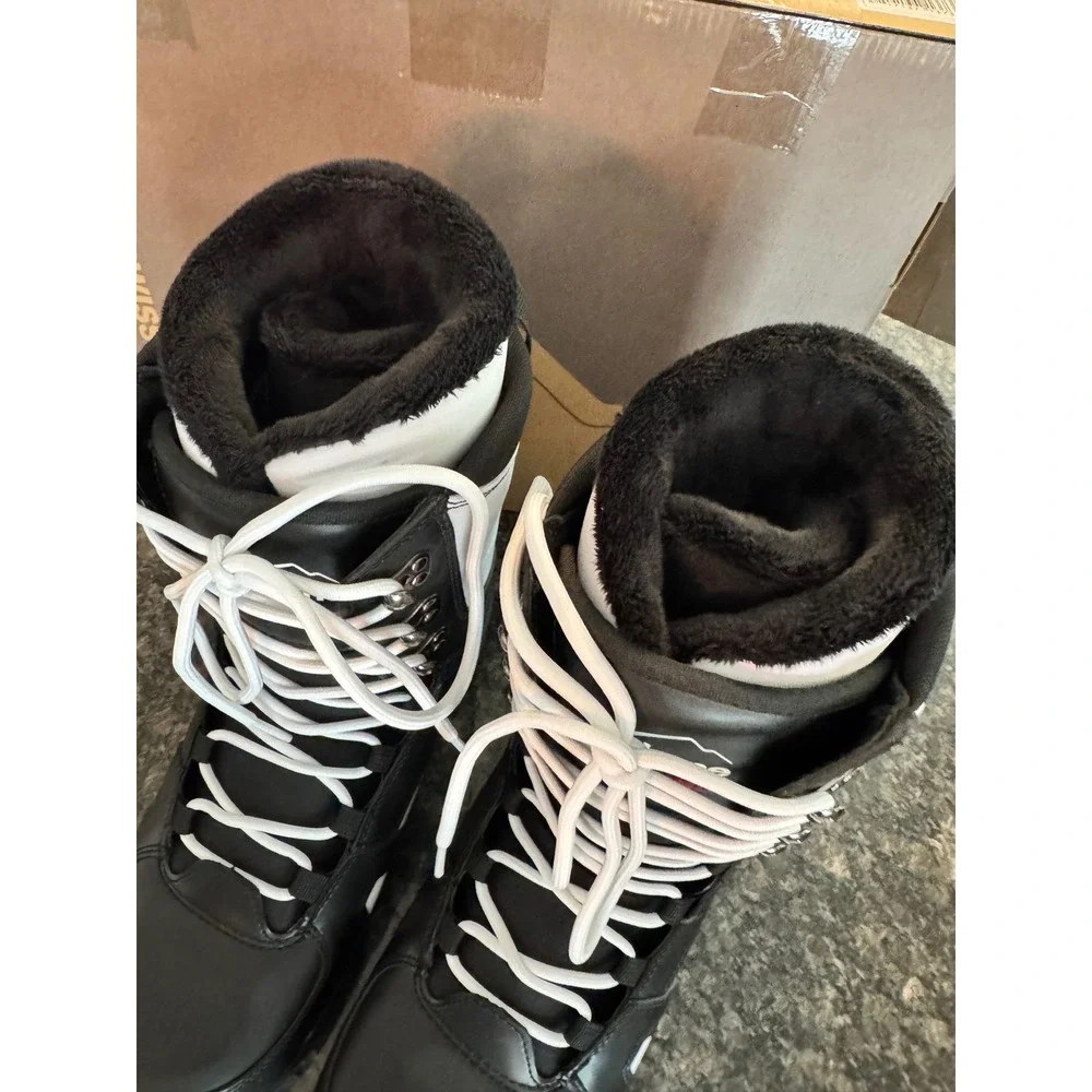 Alpine Swiss Mens Snowboarding Boots Black White SG564-BKWH-13 Size 13